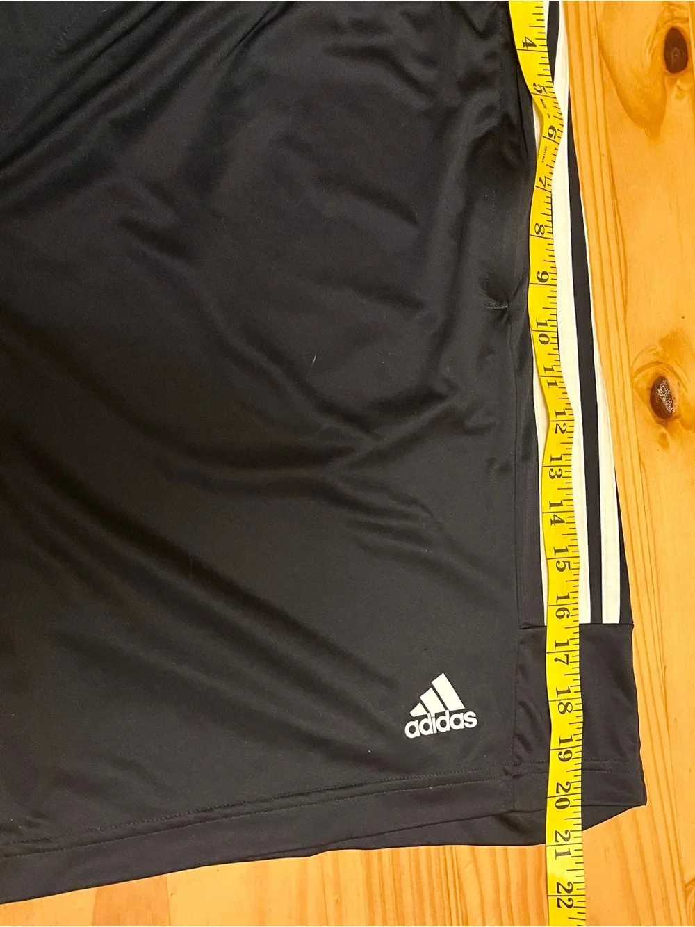 Adidas Black Athletic Shorts with White Side Stripes Drawstring XL NWOT